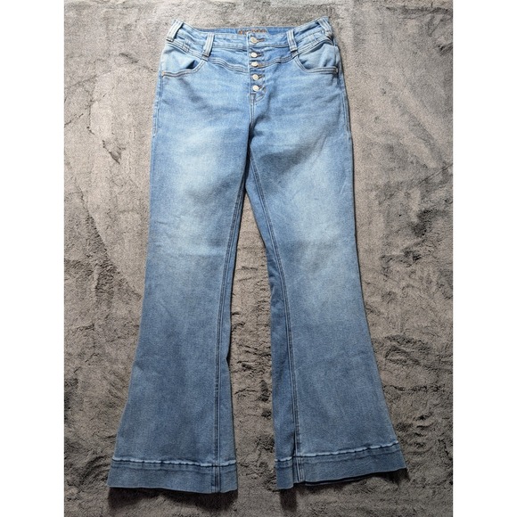 Rock & Roll Hall Of Fame Denim - Rock & Roll Denim Button Fly Flare Jeans Women's Size 30 Medium Wash